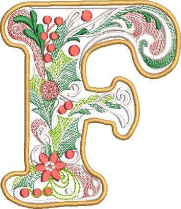 BFC32205 Christmas Applique Alpha F