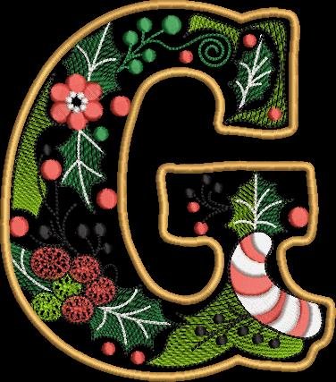 BFC32206 Christmas Applique Alpha G