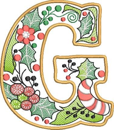 BFC32206 Christmas Applique Alpha G