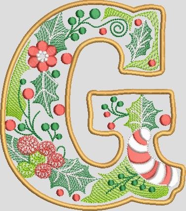 BFC32206 Christmas Applique Alpha G