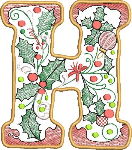 BFC32207 Christmas Applique Alpha H