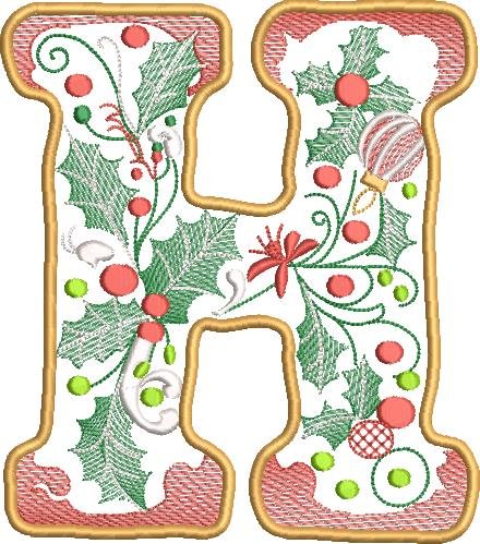 BFC32207 Christmas Applique Alpha H