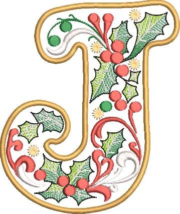 BFC32209 Christmas Applique Alpha J