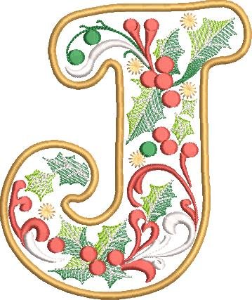 BFC32209 Christmas Applique Alpha J