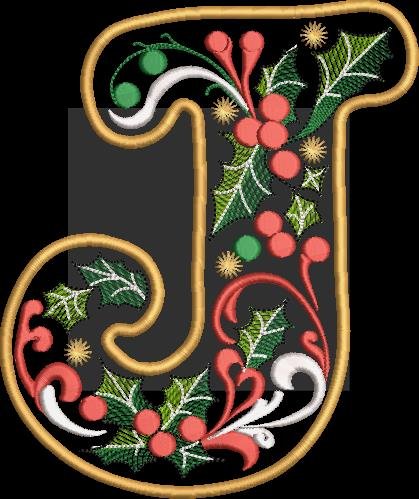BFC32209 Christmas Applique Alpha J