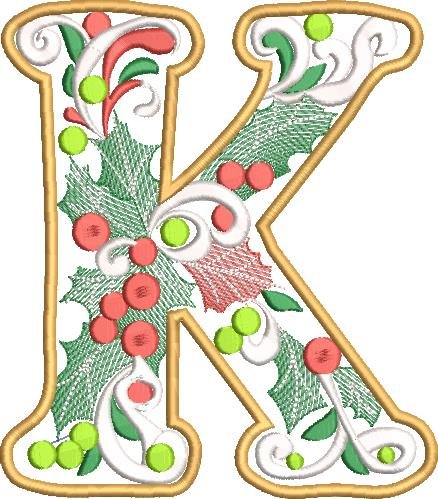 BFC32210 Christmas Applique Alpha K