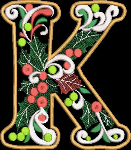 BFC32210 Christmas Applique Alpha K