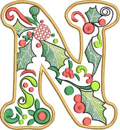 BFC32213 Christmas Applique Alpha N