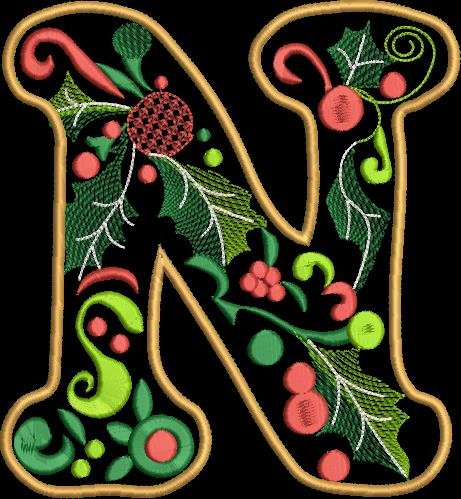BFC32213 Christmas Applique Alpha N