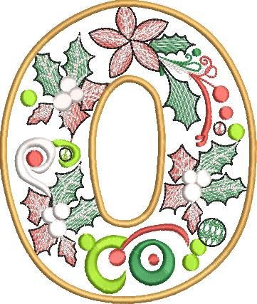BFC32214 Christmas Applique Alpha O