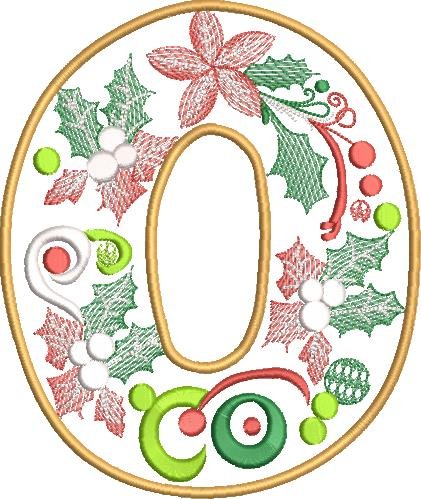 BFC32214 Christmas Applique Alpha O