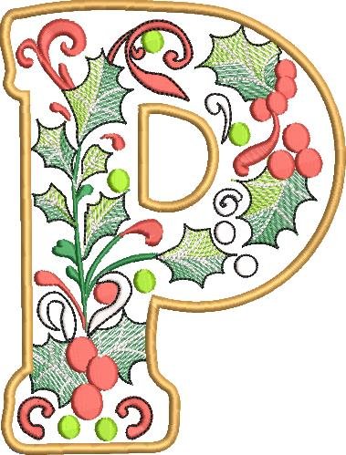 BFC32215 Christmas Applique Alpha P