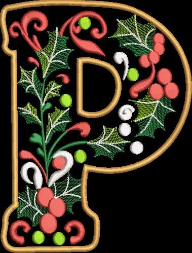 BFC32215 Christmas Applique Alpha P