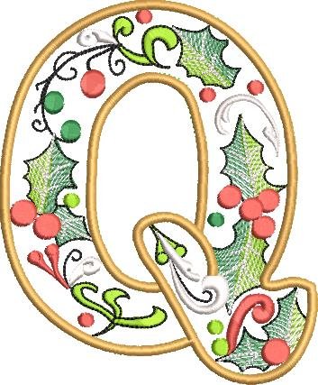 BFC32216 Christmas Applique Alpha Q