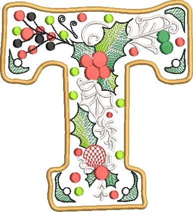 BFC32219 Christmas Applique Alpha T