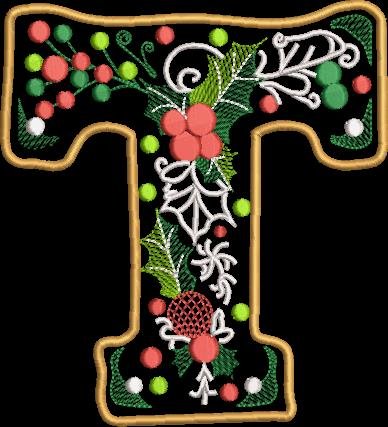 BFC32219 Christmas Applique Alpha T