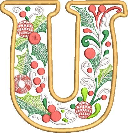 BFC32220 Christmas Applique Alpha U
