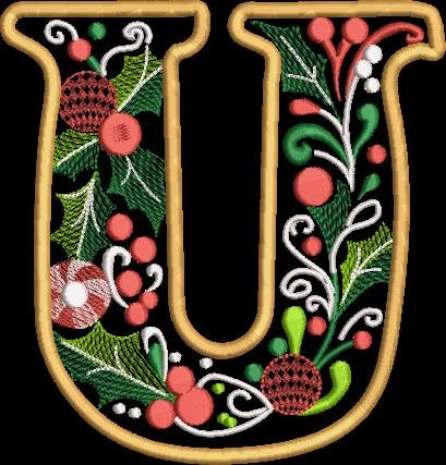 BFC32220 Christmas Applique Alpha U
