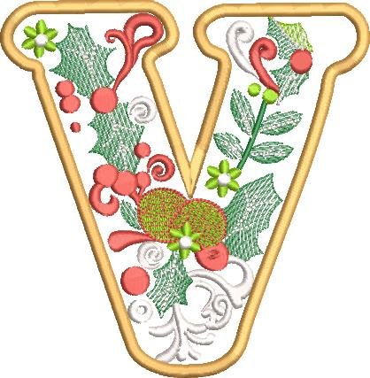 BFC32221Christmas Applique Alpha V