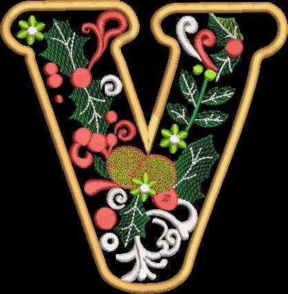 BFC32221Christmas Applique Alpha V