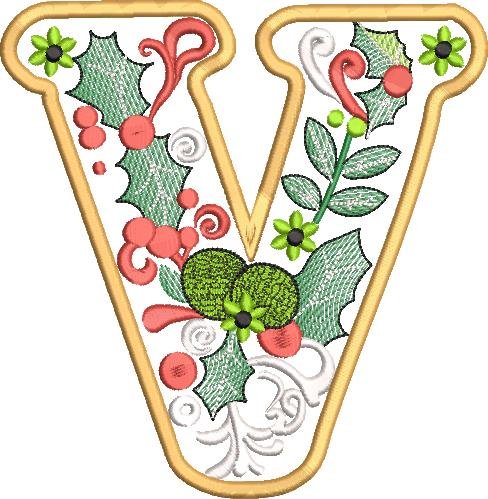 BFC32221Christmas Applique Alpha V