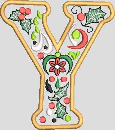 BFC32224 Christmas Applique Alpha Y