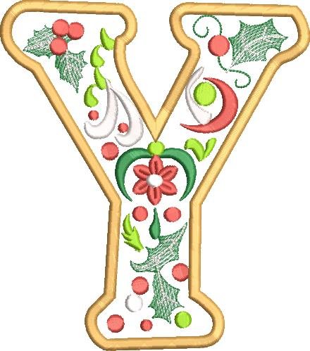 BFC32224 Christmas Applique Alpha Y