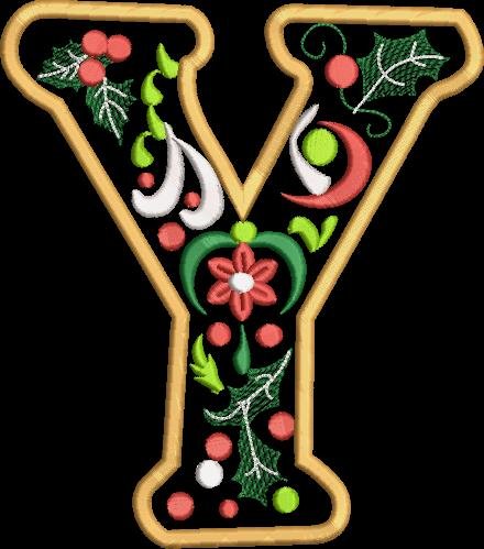 BFC32224 Christmas Applique Alpha Y