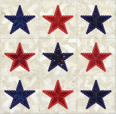 CCQ5026 - 9 Stars - on a quilt square and more