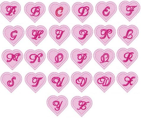 CCQFSL002 - Freestanding Lace  Heart Monograms