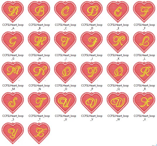 CCQFSL002 - Freestanding Lace  Heart Monograms