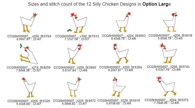 CCQSHW0007 - 12 Silly Chickens