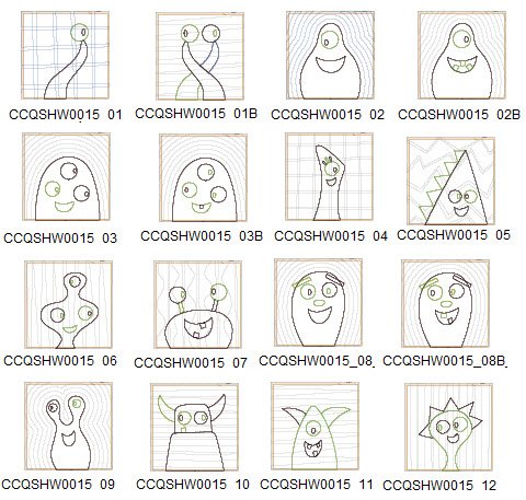 CCQSHW0015 - Happy Monster Squares