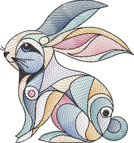 BFC2212 Rabbits in a Picasso Style