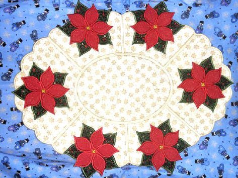 CCQ0047 - Poinsettia Oval Placemat