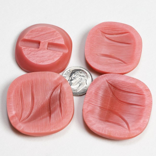 Vintage Acryslic Buttons - Chunky Soft Rose