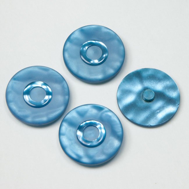Vintage Acrylic Buttons - Med Blue