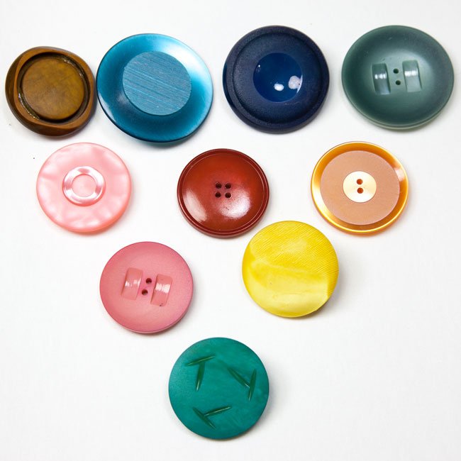Vintage Acrylic Buttons - Large Mix