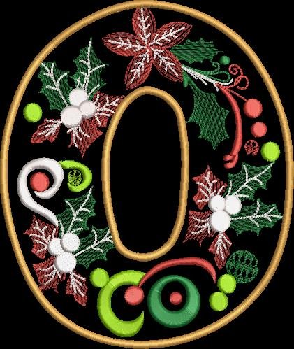 BFC32214 Christmas Applique Alpha O