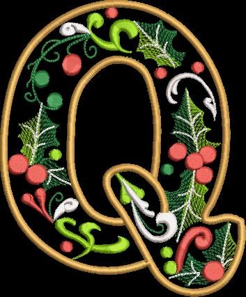 BFC32216 Christmas Applique Alpha Q