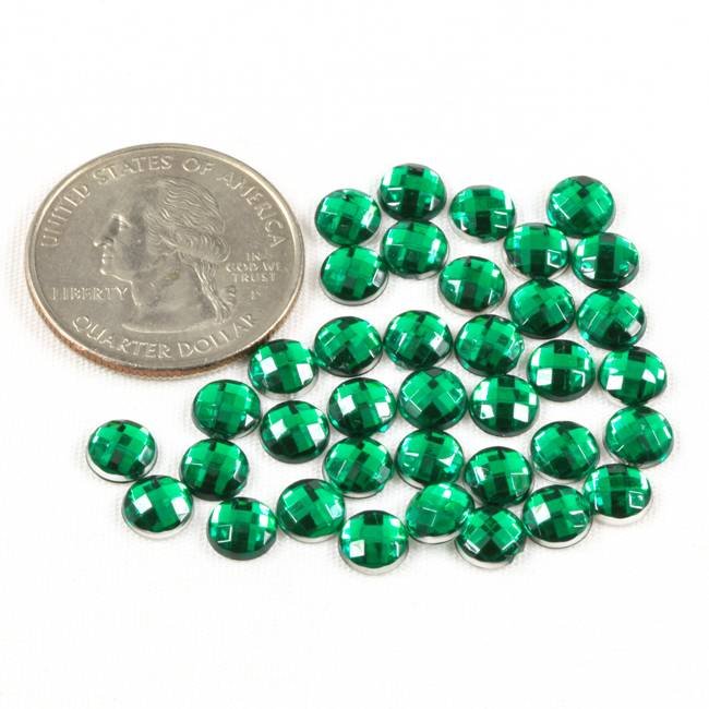 Acrylic Crystals, Green, 6mm, 35 pcs