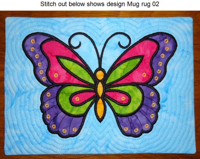 CCQ0608 - Butterfly Applique  and Mug Rug