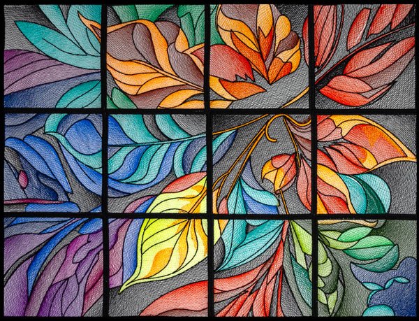 BFC2209 Stained Glass Leaves