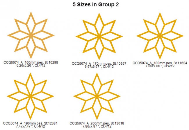 CCQ5074 - 8 Point Star Applique - 3 choices