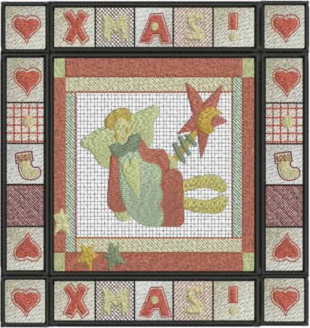 BFC1612 Christmas Quilt Squares with Borders